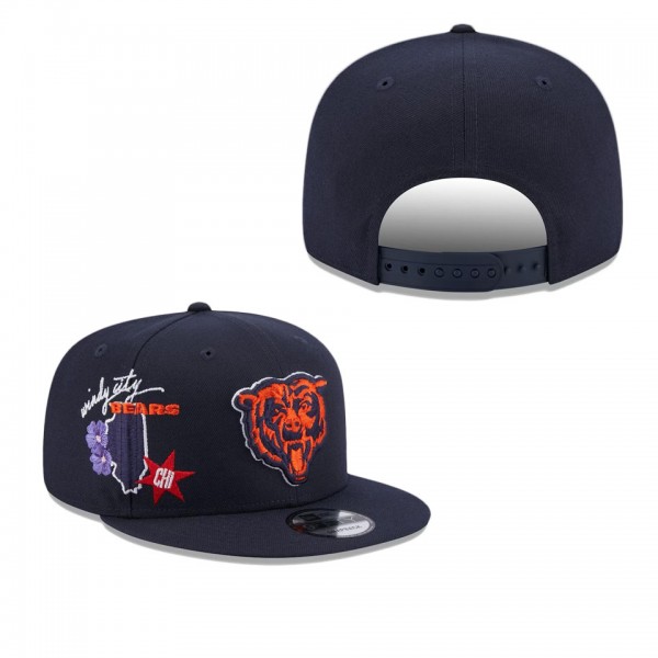 Men's Chicago Bears Navy Icon 9FIFTY Snapback Hat
