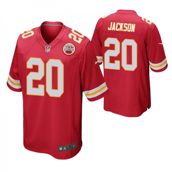 Kansas City Chiefs Josh Jackson #20 Red Game Jerse...