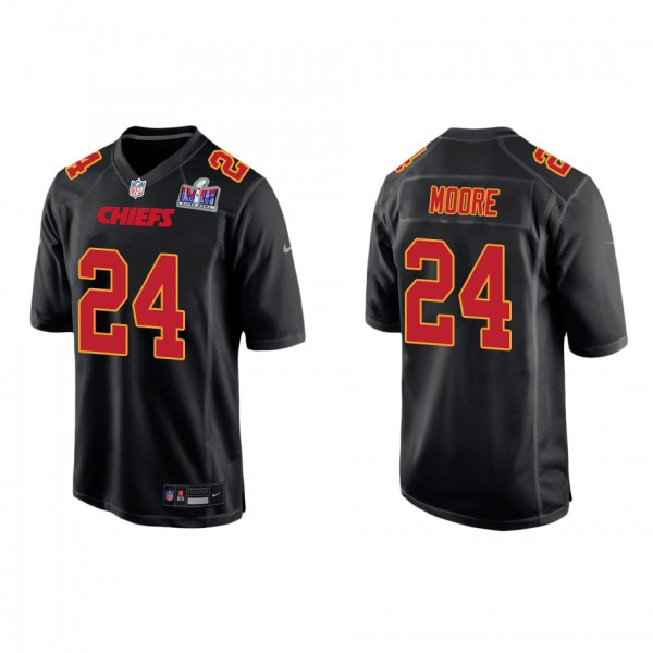 Men's Skyy Moore Kansas City Chiefs Black Super Bowl LVIII Carbon Fashion Game Jersey