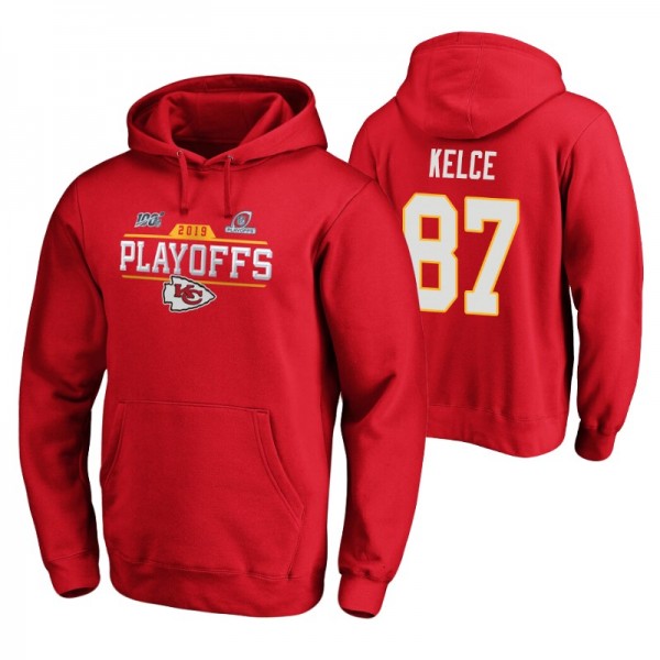 Kansas City Chiefs Travis Kelce Red 2019 NFL Playo...