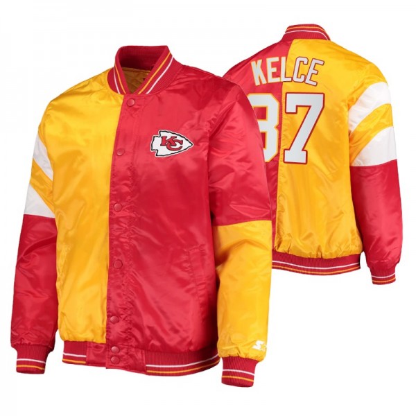 Kansas City Chiefs #87 Travis Kelce Red Yellow Spl...