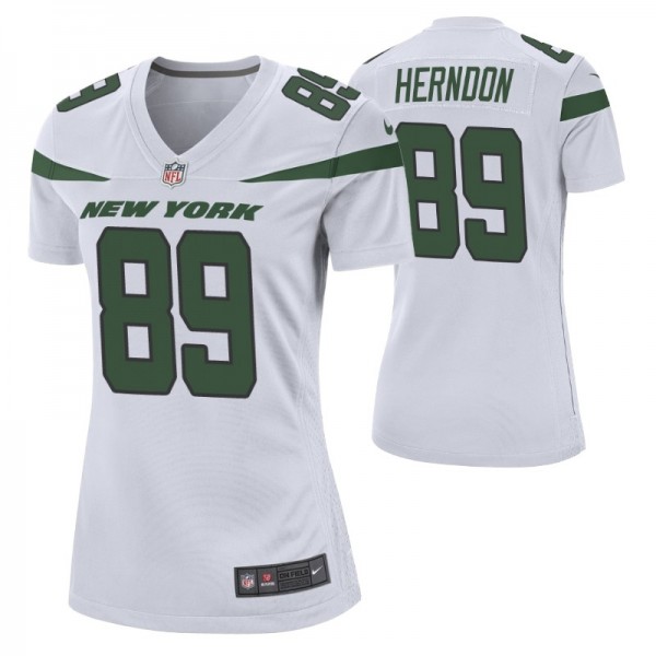 New York Jets #89 Chris Herndon Nike White Women's...