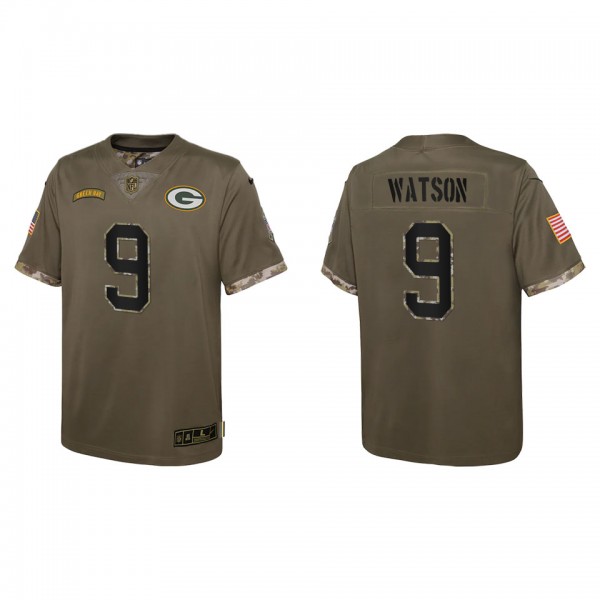 Christian Watson Youth Green Bay Packers Olive 202...