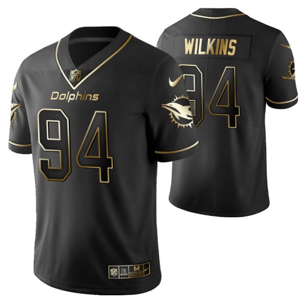 Men's Miami Dolphins Christian Wilkins Black Golden Edition Jersey