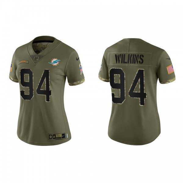 Christian Wilkins Women's Miami Dolphins Olive 202...