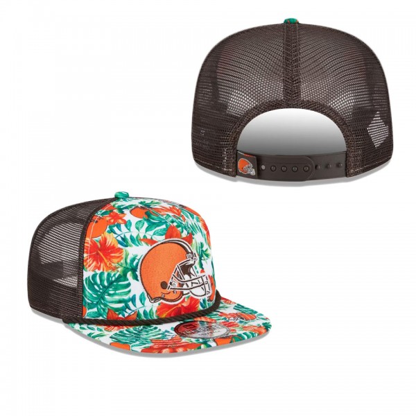 Men's Cleveland Browns White Botanical 9FIFTY Snap...