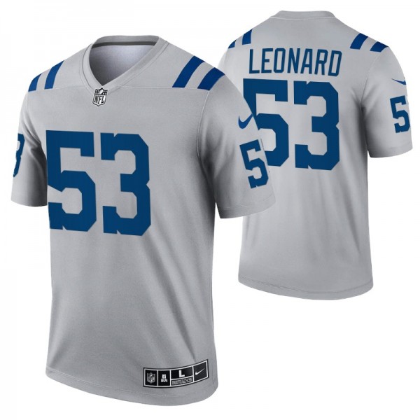 Indianapolis Colts Darius Leonard #53 Gray Inverte...