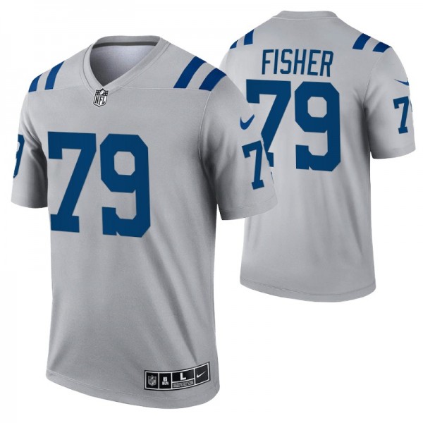 Indianapolis Colts Eric Fisher #79 Gray Inverted L...