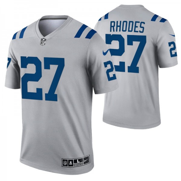 Indianapolis Colts Xavier Rhodes #27 Gray Inverted...