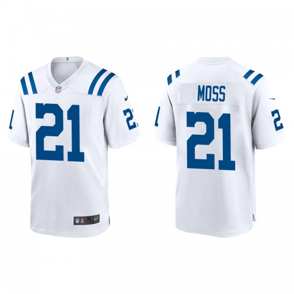 Men's Indianapolis Colts Zack Moss White Game Jers...