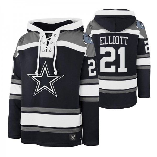 Ezekiel Elliott #21 Dallas Cowboys Lacer Navy Lega...