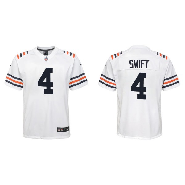 Youth Chicago Bears D'Andre Swift White Classic Ga...