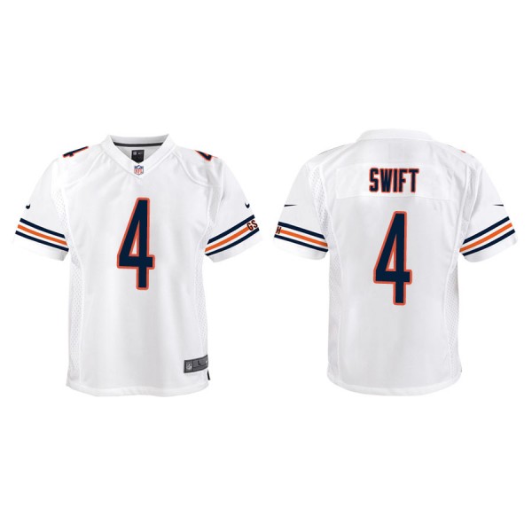 Youth Chicago Bears D'Andre Swift White Game Jerse...