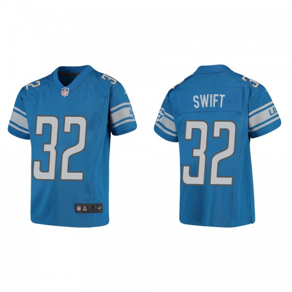 Youth D'Andre Swift Detroit Lions Blue Game Jersey