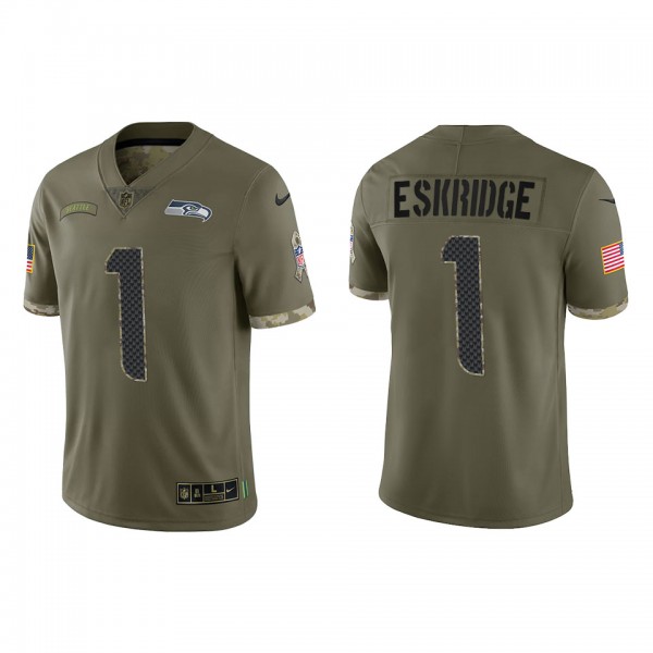 D'Wayne Eskridge Seattle Seahawks Olive 2022 Salute To Service Limited Jersey