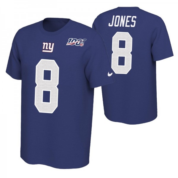 Daniel Jones #8 New York Giants NFL 100th Season T...