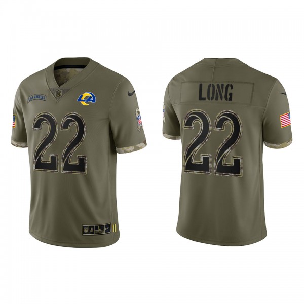 David Long Los Angeles Rams Olive 2022 Salute To S...