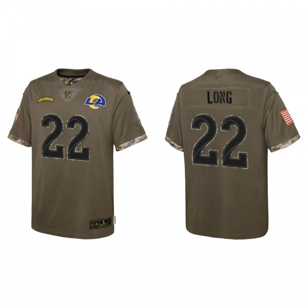 David Long Youth Los Angeles Rams Olive 2022 Salut...