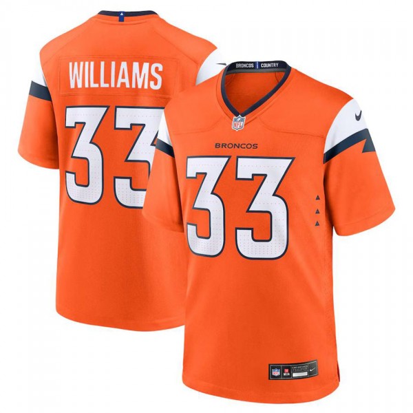 Men's Denver Broncos Javonte Williams Orange Game ...