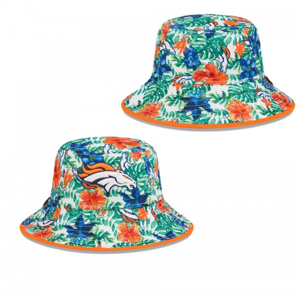 Men's Denver Broncos White Botanical Bucket Hat