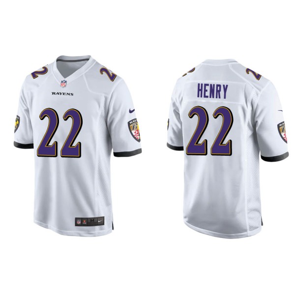 Men's Baltimore Ravens Derrick Henry White Game Je...