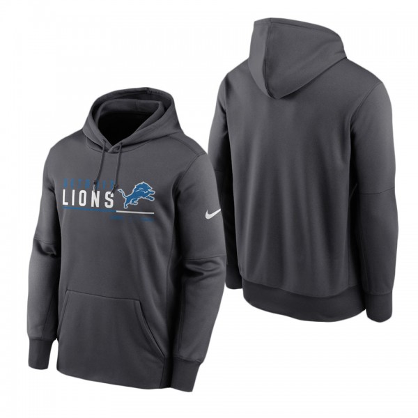 Men's Detroit Lions Anthracite Prime Logo Name Split Pullover Hoodie