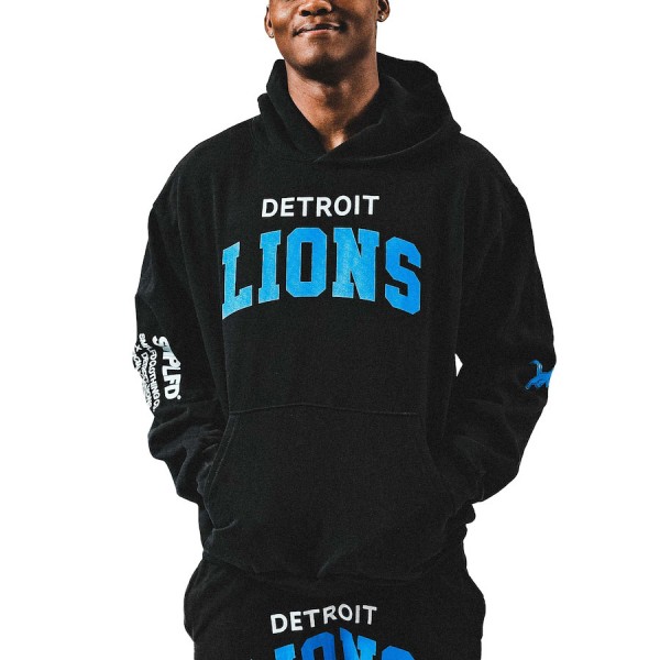 Men's Detroit Lions SMPLFD Black Stretch Block Pul...