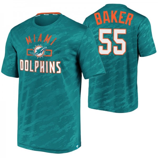 Jerome Baker #55 Miami Dolphins Iconic Defender Aqua Stealth Arc T-shirt