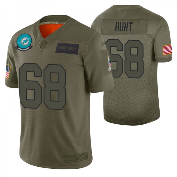 Dolphins Robert Hunt 2019 Salute to Service #68 Ol...