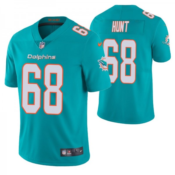Miami Dolphins Robert Hunt #68 2020 NFL Draft Aqua...