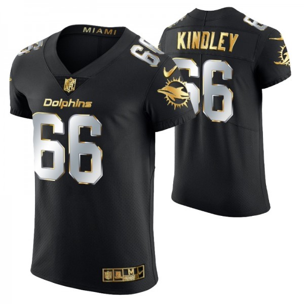 Miami Dolphins Solomon Kindley #66 Golden Edition Black Elite Jersey