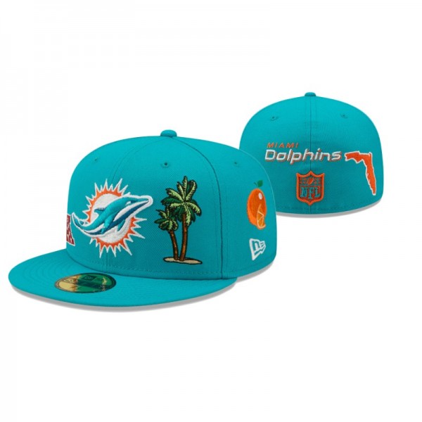 Miami Dolphins 59FIFTY Fitted Team Local Aqua Hat