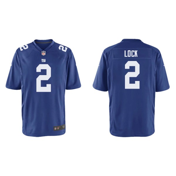 Youth New York Giants Drew Lock Royal Game Jersey