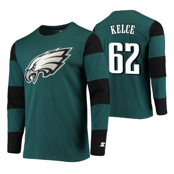 Philadelphia Eagles Jason Kelce Field Jersey Green Long Sleeve T-shirt