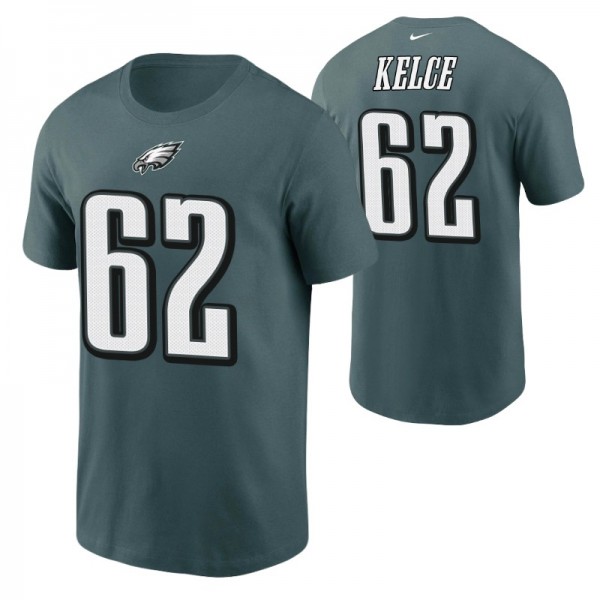 Men's Philadelphia Eagles Jason Kelce #62 Green T-...