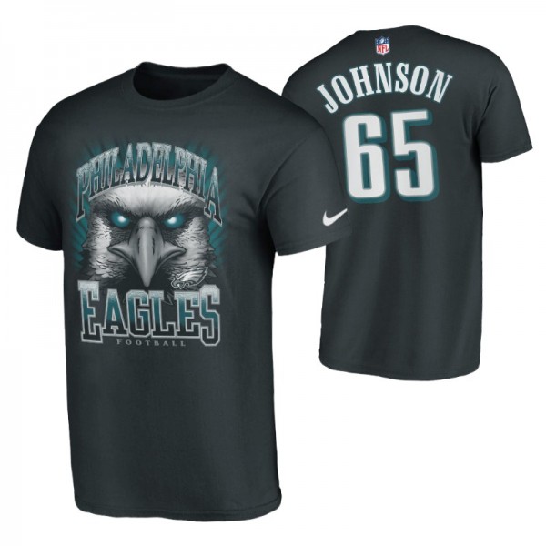 Philadelphia Eagles #65 Lane Johnson Black T-Shirt...