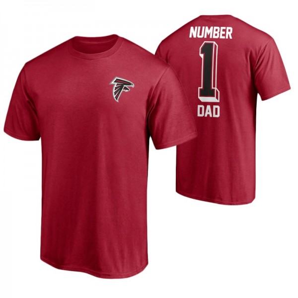 Atlanta Falcons No. 1 Dad 2021 Father's Day Red T-...
