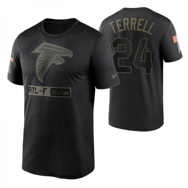 Atlanta Falcons A.J. Terrell #24 Black Short Sleev...