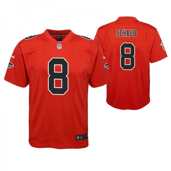 Youth Falcons Matt Schaub Red Color Rush Game Jers...