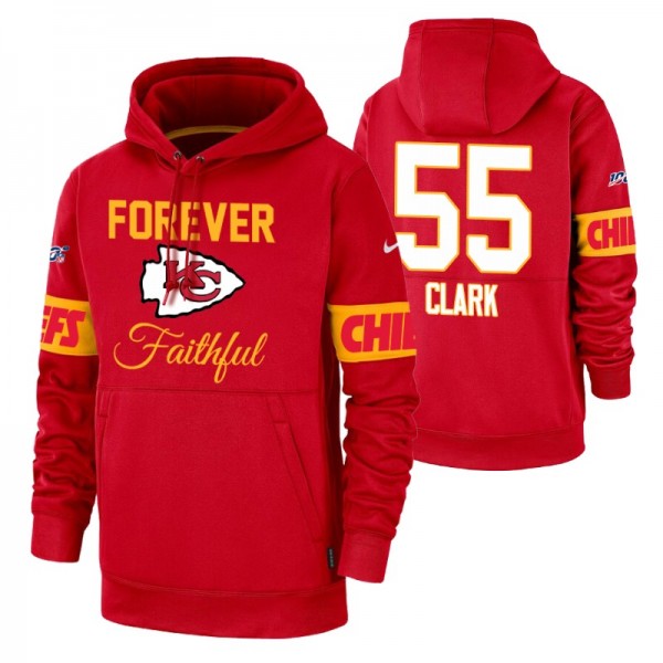 Frank Clark Kansas City Chiefs Red Team Logo Hoodi...