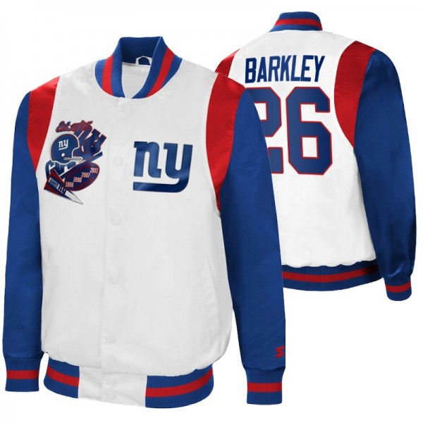 New York Giants Starter Saquon Barkley #26 Retro T...