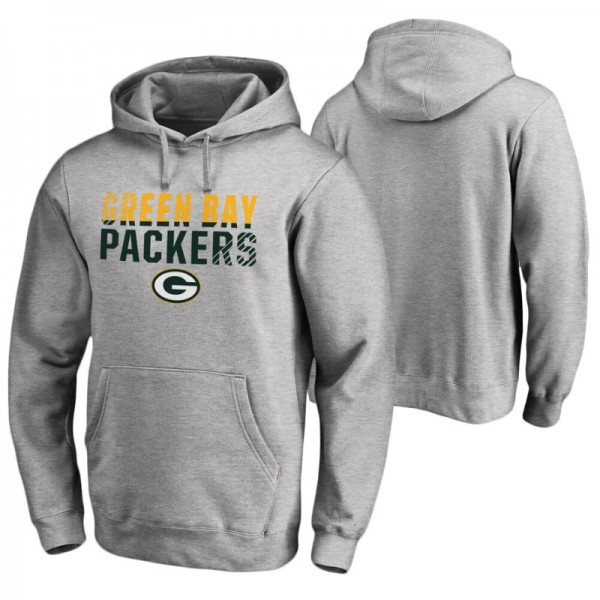 Green Bay Packers Ash Iconic Fade Out Pullover Hoo...