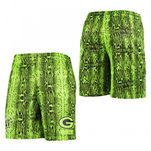 Men's Green Bay Packers Neon Green Summer Pop Shor...