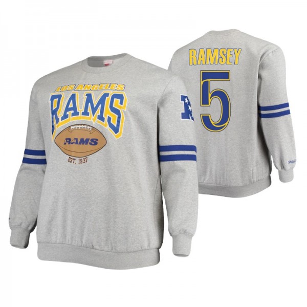 Los Angeles Rams #5 Jalen Ramsey Gray Vintage Allo...