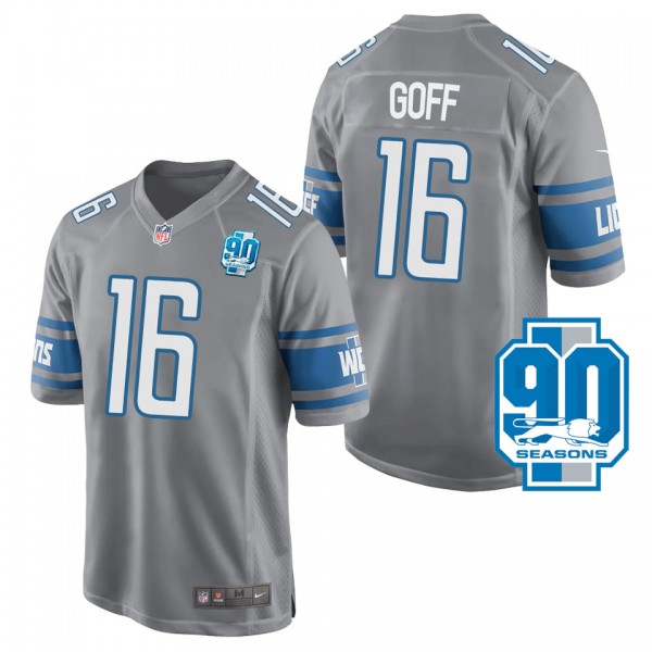 Jared Goff Detroit Lions Silver 90th Season Patch ...
