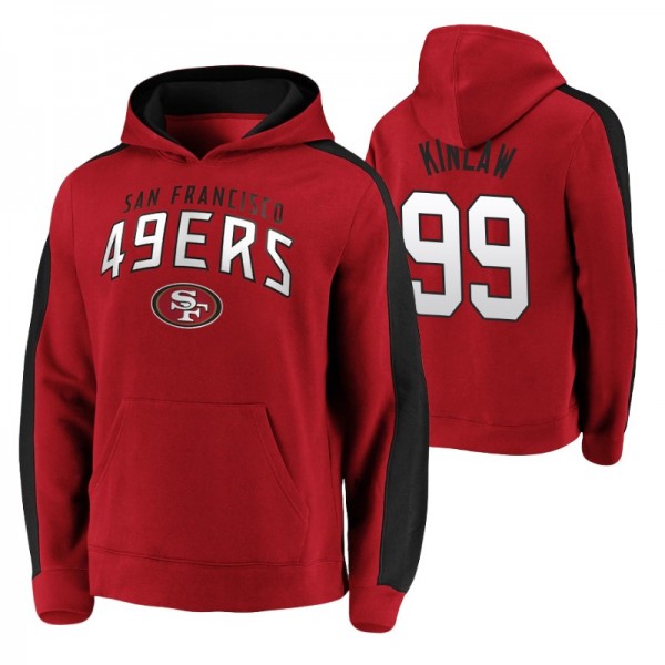 San Francisco 49ers Javon Kinlaw Red Game Time Arch Pullover Hoodie