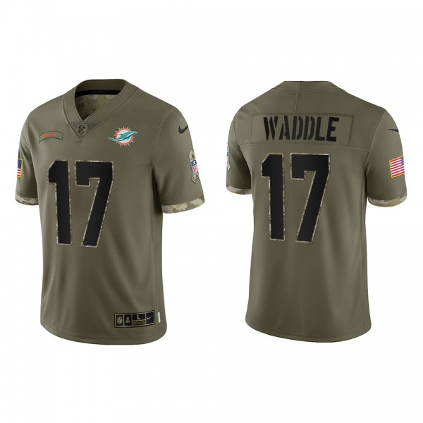 Jaylen Waddle Miami Dolphins Olive 2022 Salute To ...