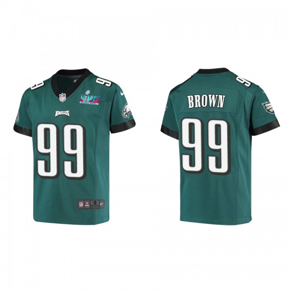 Jerome Brown Youth Philadelphia Eagles Super Bowl LVII Midnight Green Game Jersey