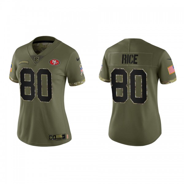 Jerry Rice Women's San Francisco 49ers Olive 2022 ...