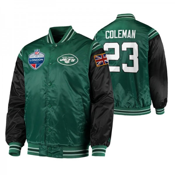 New York Jets Tevin Coleman #23 2021 NFL London Ga...